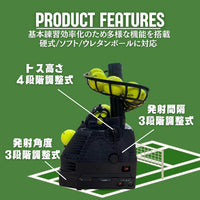 Sakurai Calflex CT-014 Soft & Hard Tennis Machine, Toss Angle and Interval 3 Levels Adjustment, 4 Height Adjustment, Dark Blue - image 6
