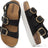 Platform Cork-Footbed Slingback Sandals with Adjustable Buckles