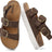 Platform Cork-Footbed Slingback Sandals with Adjustable Buckles