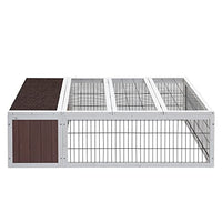 124cm Wooden Rabbit Hutch with Asphalt Roof & Outdoor Run