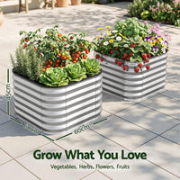 Galvanized Raised Garden Bed 2 Pack Silver - image 2