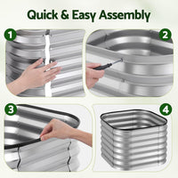 Galvanized Raised Garden Bed 2 Pack Silver - image 8
