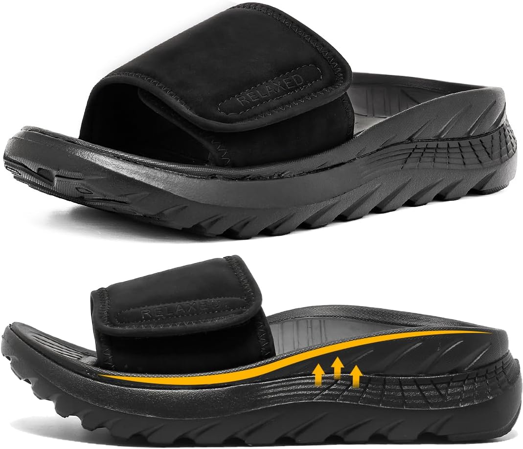 Unisex Cushioned Recovery Slides with Adjustable Strap