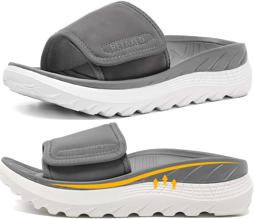 Unisex Cushioned Recovery Slides with Adjustable Strap