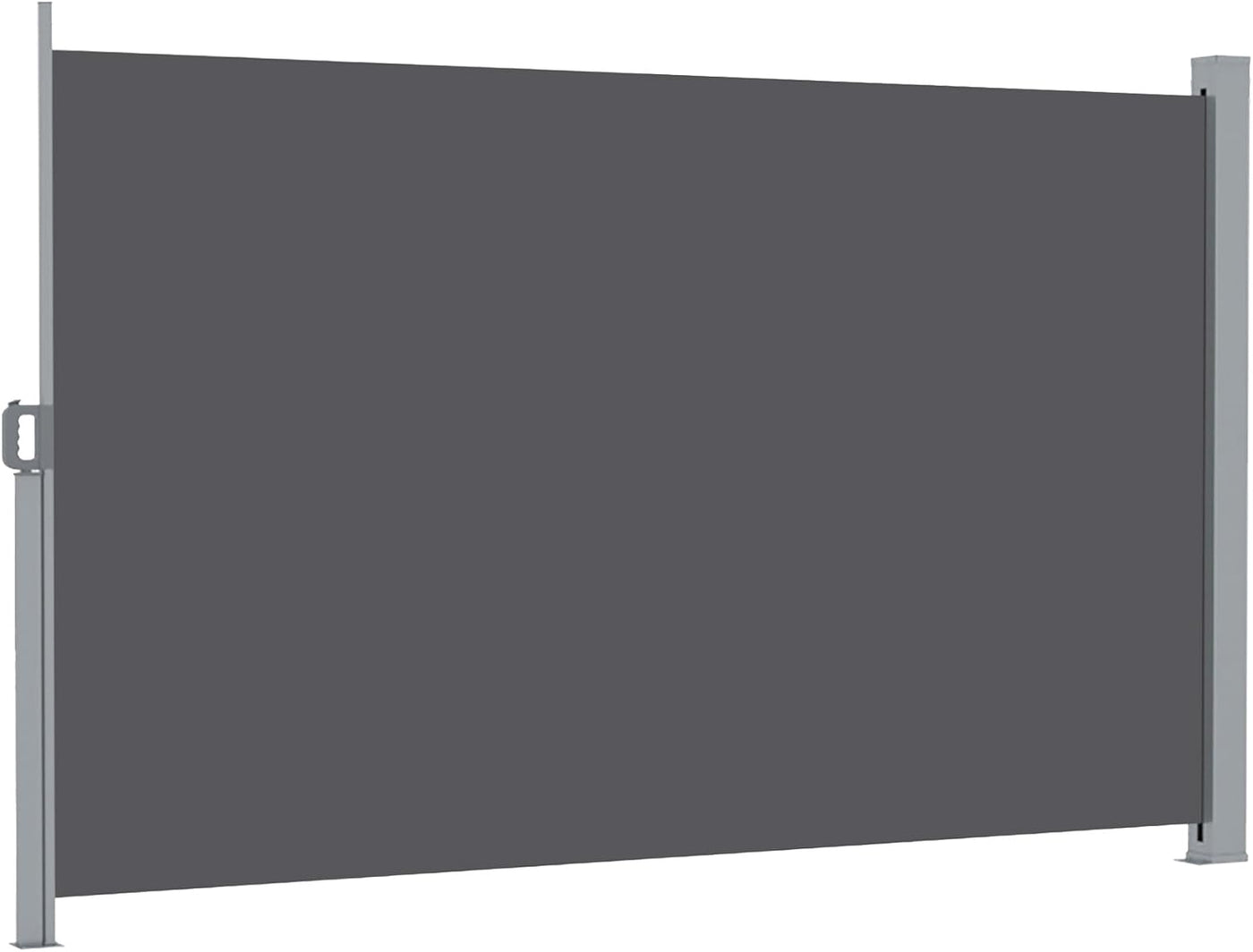 2 × 3.5 m Retractable Outdoor Privacy Screen Side Awning – Dark Grey