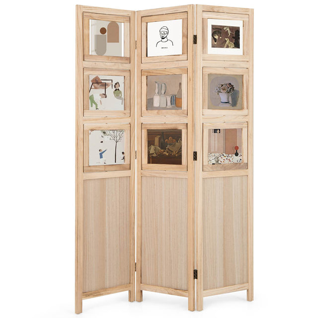 3-Panel Room Divider Folding Privacy Screens 170 CM High Hinged Space Separator - image 1