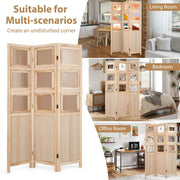 3-Panel Room Divider Folding Privacy Screens 170 CM High Hinged Space Separator
