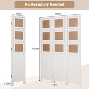 3-Panel Room Divider Folding Privacy Screens 170 CM High Hinged Space Separator