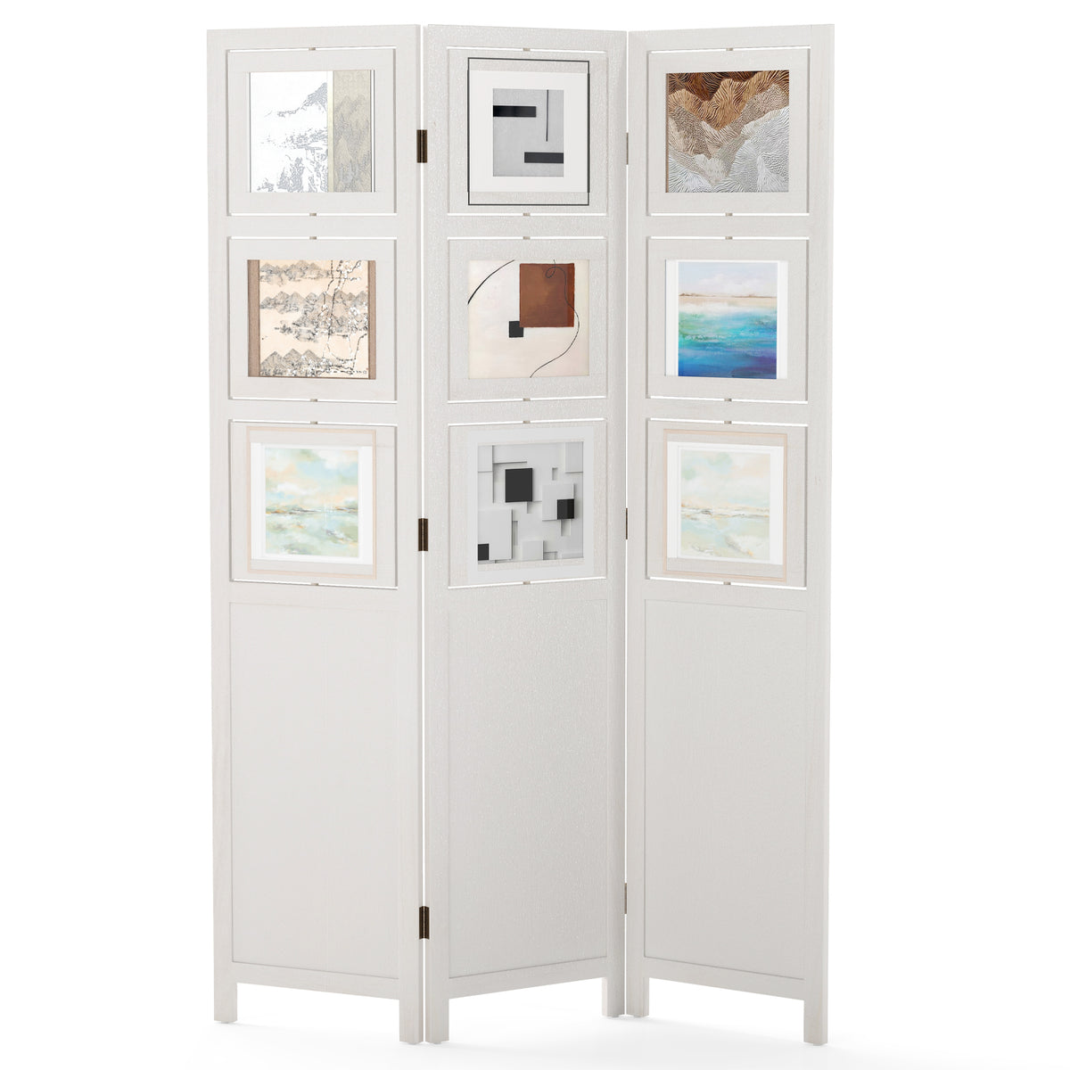 3-Panel Room Divider Folding Privacy Screens 170 CM High Hinged Space Separator