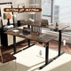 Electric Standing Desk Adjustable Sit Stand Computer Desk Walnut 140cm
