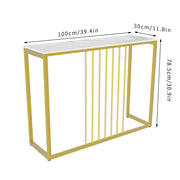 Slim Scratch-Resistant Marble-Style Console Table