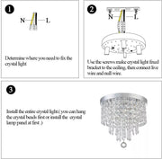 Modern Luxury Crystal Chandelier Ceiling Lamp Pendent Light Acrylic Bead Bedroom