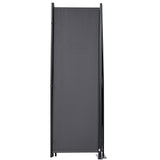 Room Divider 4-Panel Folding Privacy Screen Stand 224 x 171cm Dark Gray