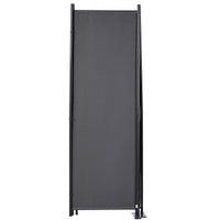 Dark Grey 4-Panel Coated-Fabric Room Divider – 224 × 171cm
