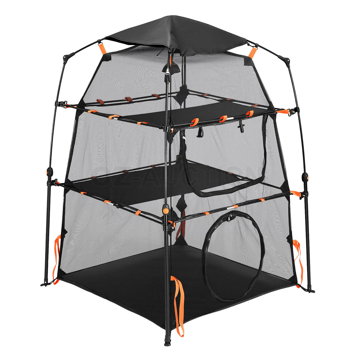 3-Tier Foldable Mesh Cat Tent Tower with Carry Bag
