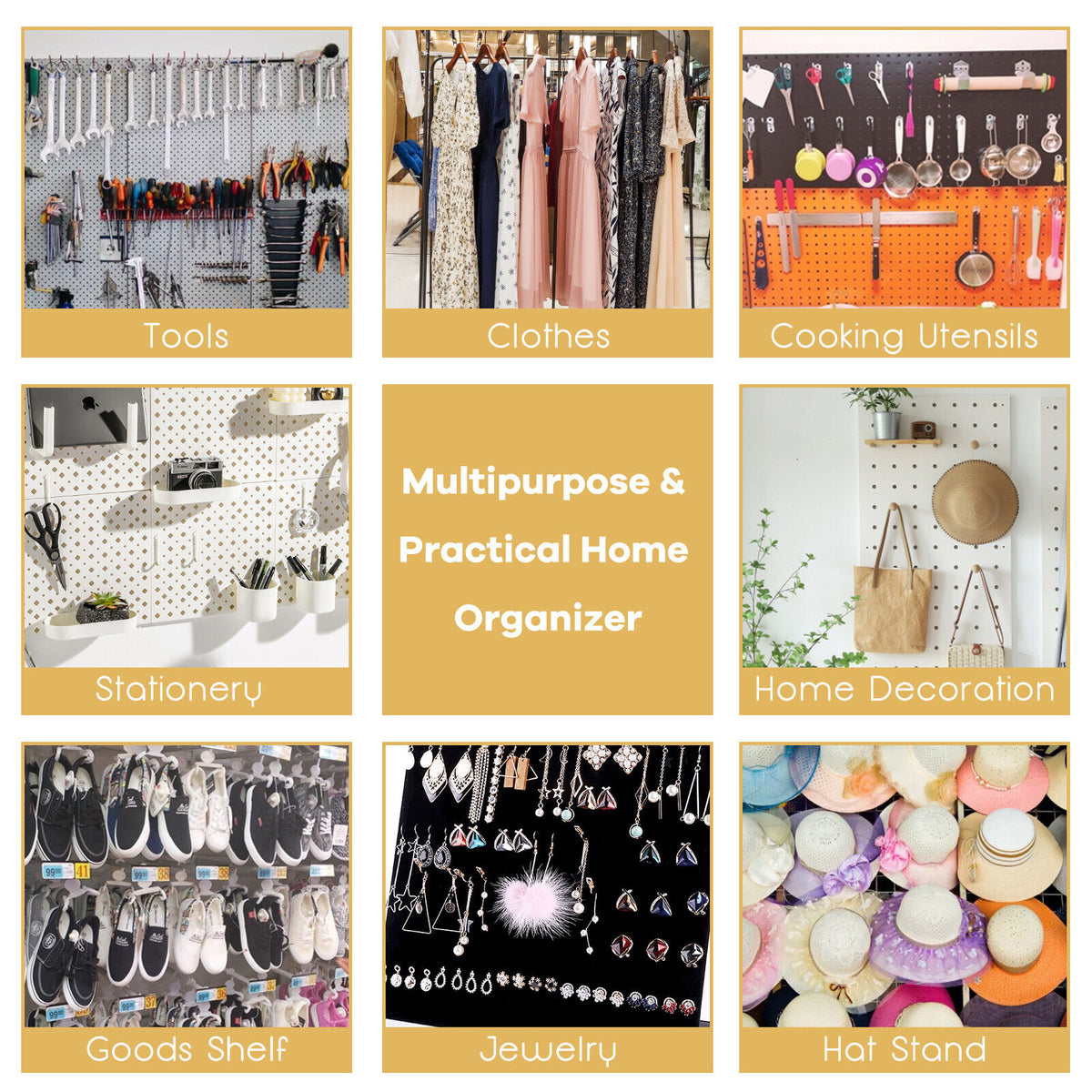 5 ft 4-Panel MDF Pegboard Display Divider