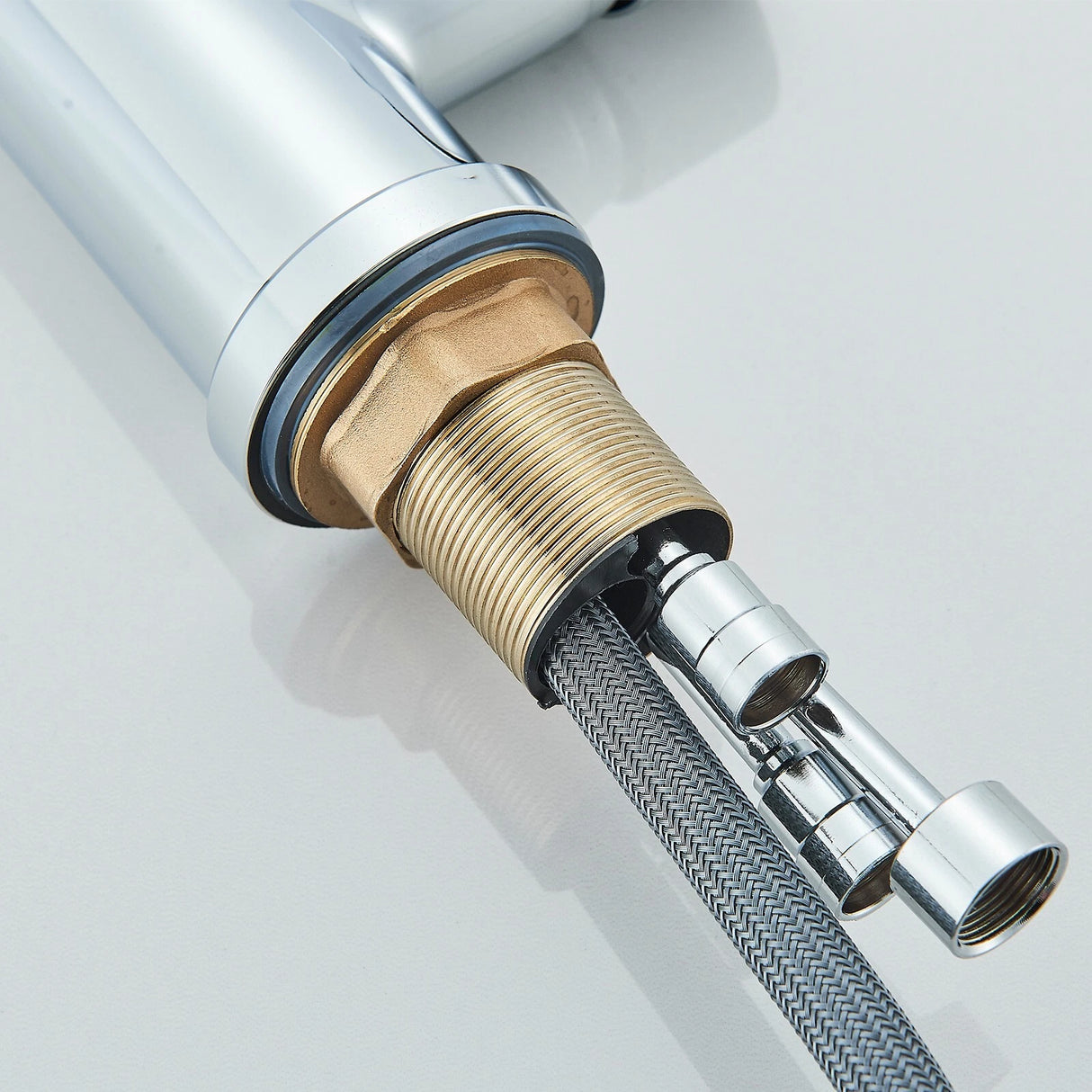 Chrome WELS Kitchen Mixer Tap 360° Pull Out 2-Mode Spray Laundry Sink Faucet