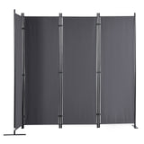 Room Divider 4-Panel Folding Privacy Screen Stand 224 x 171cm Dark Gray