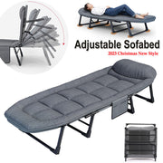 5-Position Folding Camping Lounger with Mattress – Up to 181 kg