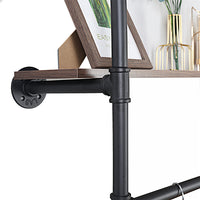 116 cm Wall-Mounted Pipe Garment Rack with 2 Shelves – 2 Finishes