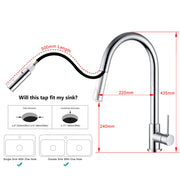 Chrome 2-Mode Pull-Out Kitchen & Laundry Mixer Tap
