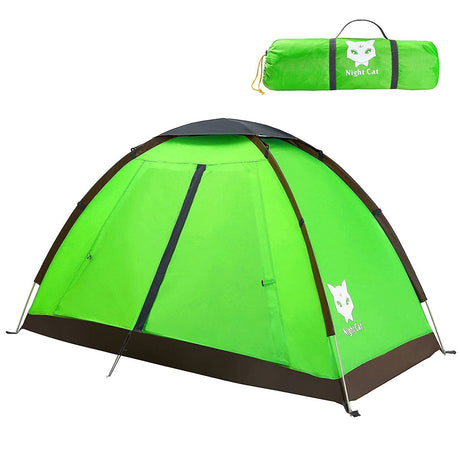 Night Cat Backpacking Tent for One 1 to 2 Persons Lightweight Waterproof Camping Hiking Tent for Adults Kids Scouts Easy Setup Single Layer 2.2x1.2m