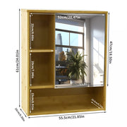 Bamboo Wall-Mounted Mirrored Bathroom Cabinet