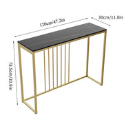 Slim Scratch-Resistant Marble-Style Console Table