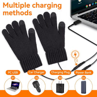5V USB Heated Touchscreen Gloves – Black or Grey