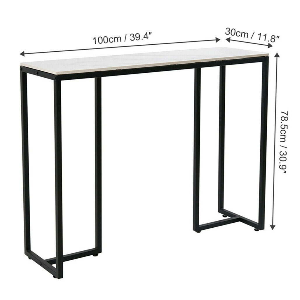 Slim Scratch-Resistant Marble-Style Console Table