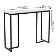 Slim Scratch-Resistant Marble-Style Console Table