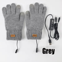 5V USB Heated Touchscreen Gloves – Black or Grey