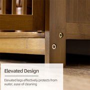 4-Tier Bamboo Shoe Cabinet with Large Drawer – 16–18 Pairs