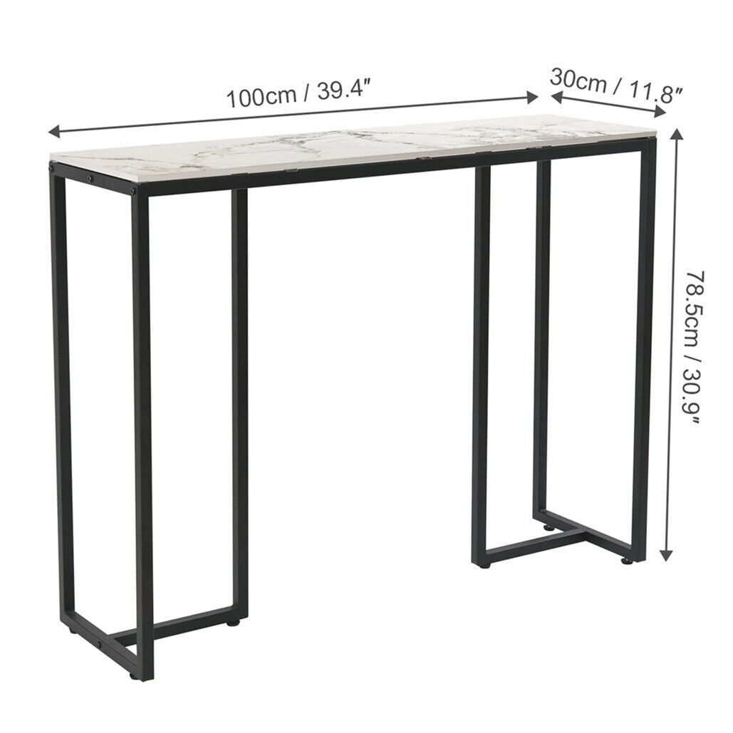 Slim Scratch-Resistant Marble-Style Console Table