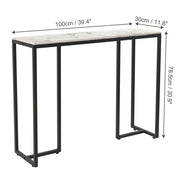 Slim Scratch-Resistant Marble-Style Console Table