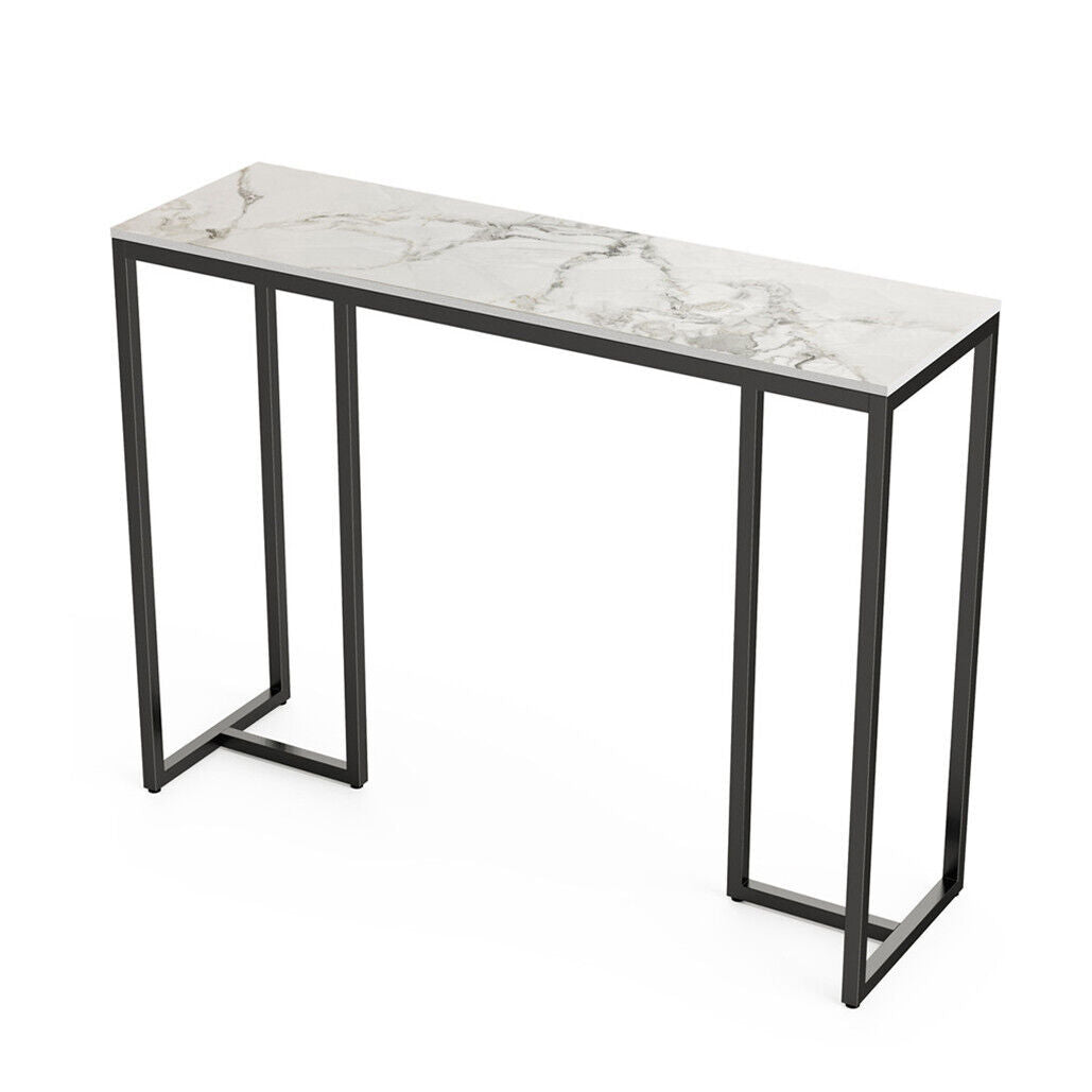 Slim Scratch-Resistant Marble-Style Console Table