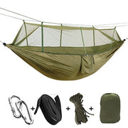 Double Camping Hammock with Integrated Mosquito Net