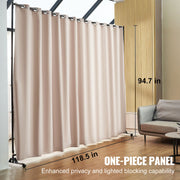 301 × 240 cm Rolling Curtain Room Divider – 2 In-Stock Colours