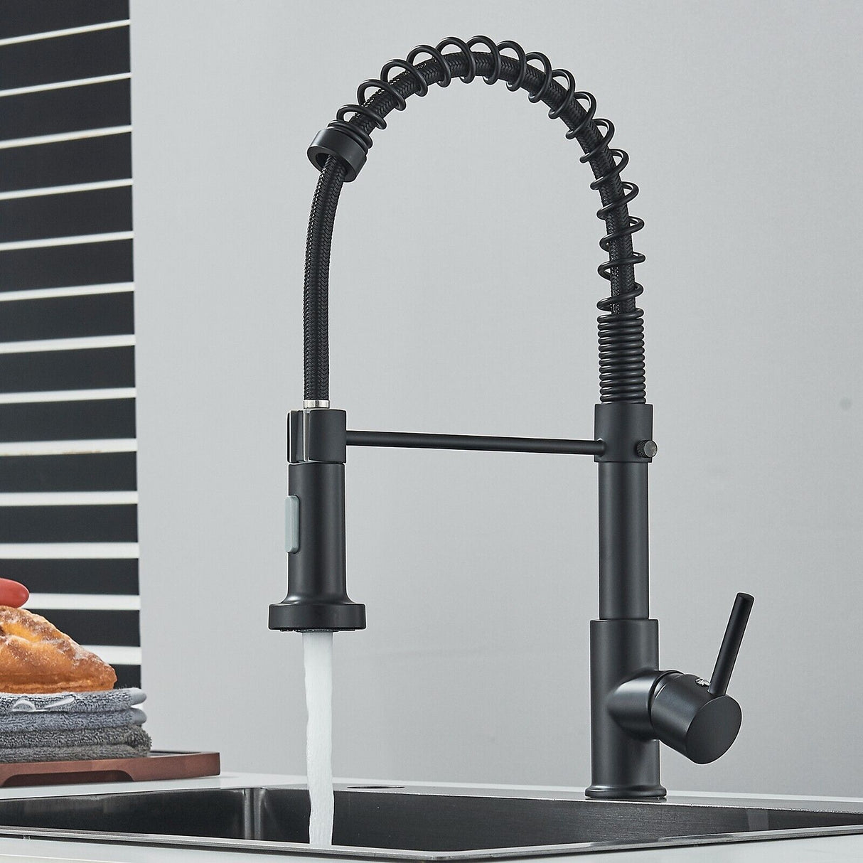 Kitchen Sink Mixer Taps Pull Out Laundry 360° Swivel Faucet Tap Black AU