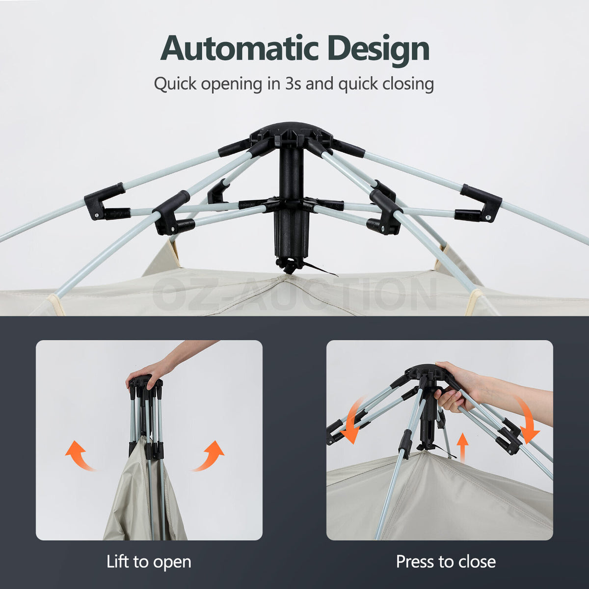 4-Person Instant Pop-Up Camping Tent with Rainfly
