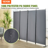 Room Divider 4-Panel Folding Privacy Screen Stand 224 x 171cm Dark Gray