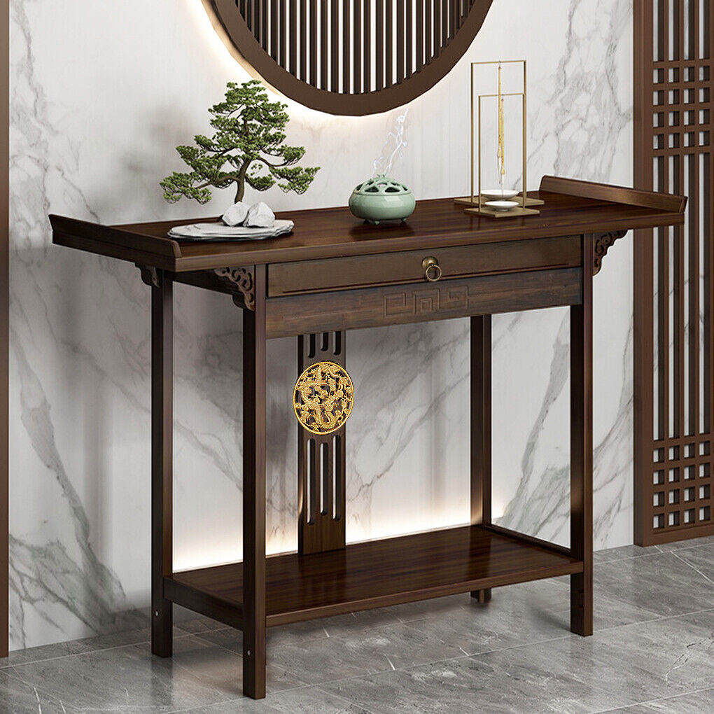 Slim Entryway Console Table with Drawer & Shelf