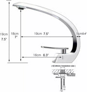 Chrome Single-Lever Bathroom Basin Mixer Tap