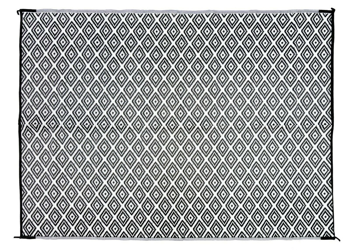 200 × 270 cm Black & White Diamond Outdoor Rug