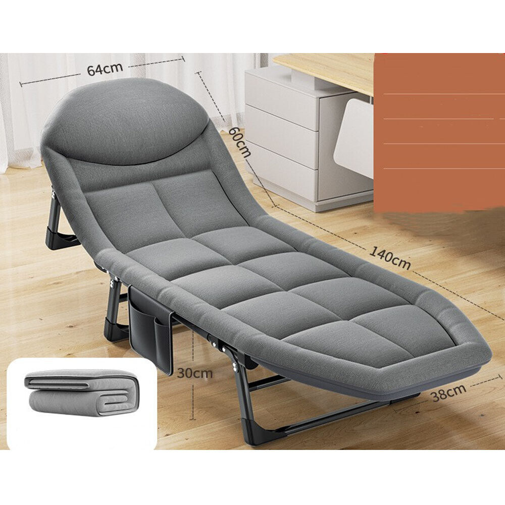 5-Position Folding Camping Lounger with Mattress – Up to 181 kg