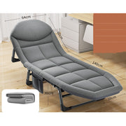5-Position Folding Camping Lounger with Mattress – Up to 181 kg