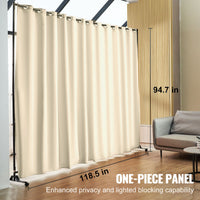 301 × 240 cm Rolling Curtain Room Divider – 2 In-Stock Colours