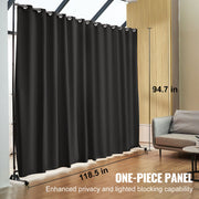 301 × 240 cm Rolling Curtain Room Divider – 2 In-Stock Colours