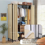 XL Heavy Duty Clothes Storage Stand w/ Dust-proof Cover, Hanging Rails, Shelves