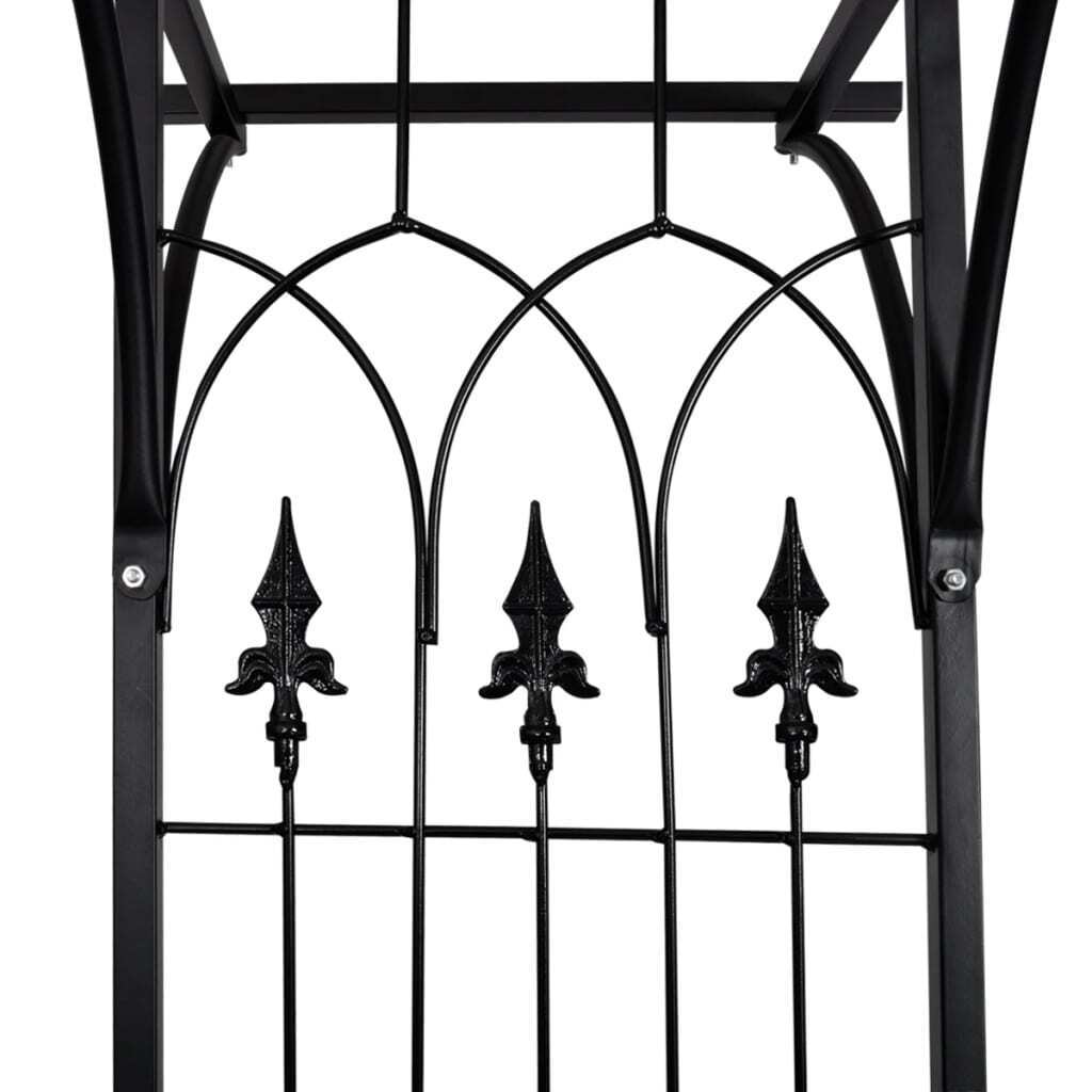 Black Iron Garden Arch for Climbing Plants – 200 × 52 × 204 cm